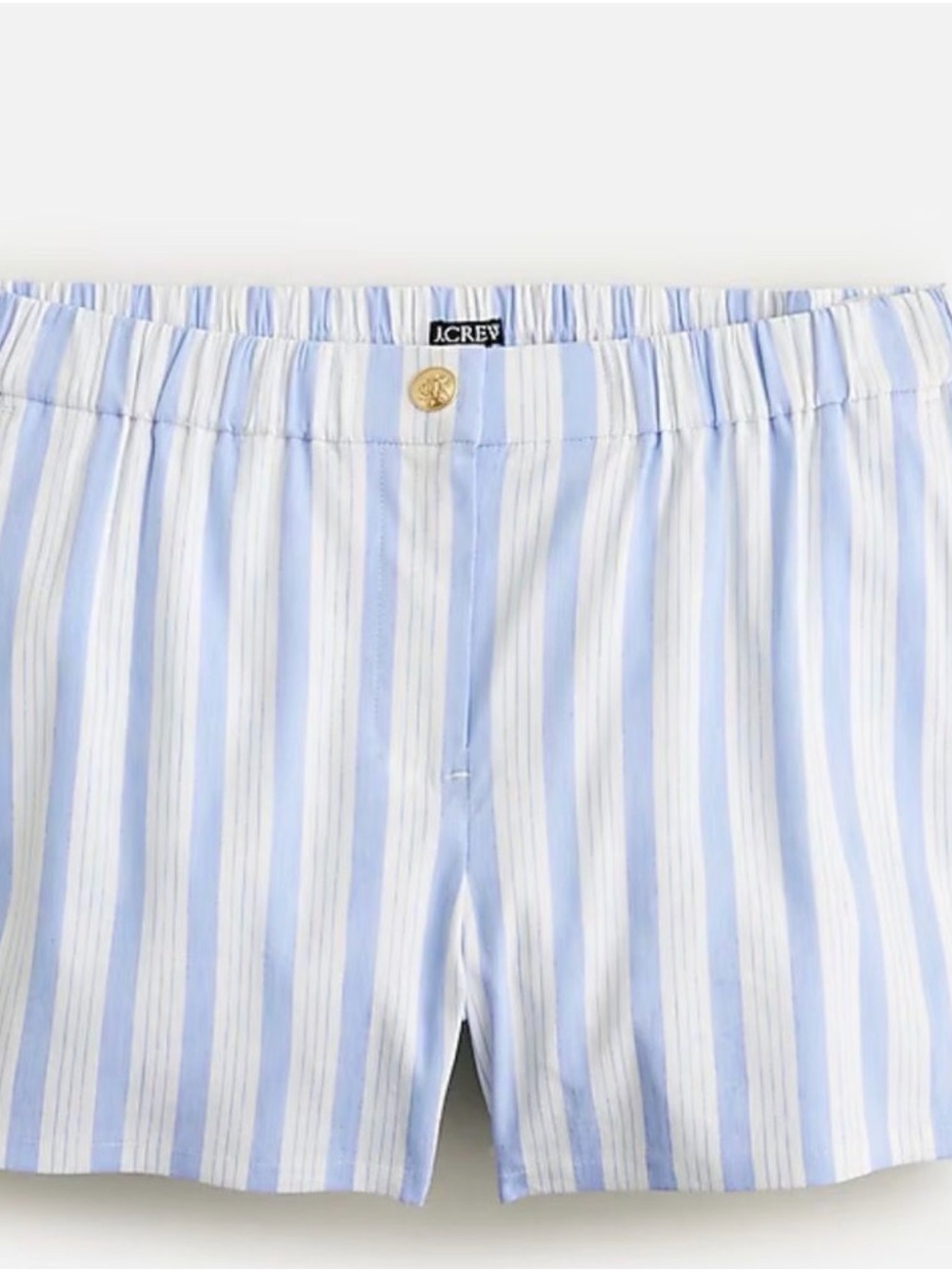 J. Crew Blue and White Stripe Preppy Nautical Coastal  linen Shorts s M